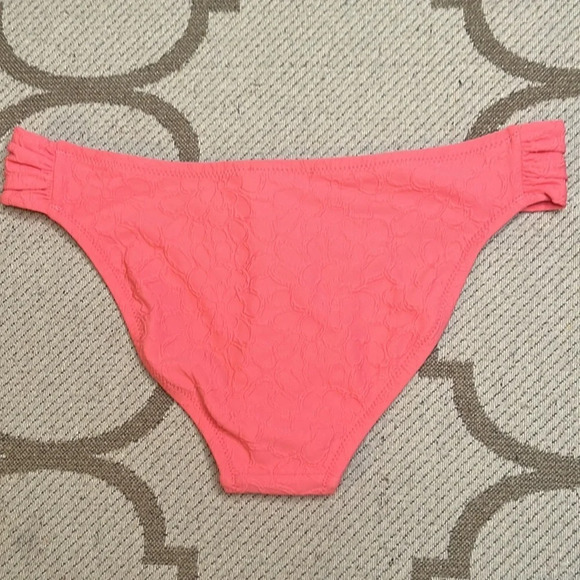 Jessica Simpson side shirred floral design melon color hipster bikini bottoms - Picture 8 of 15